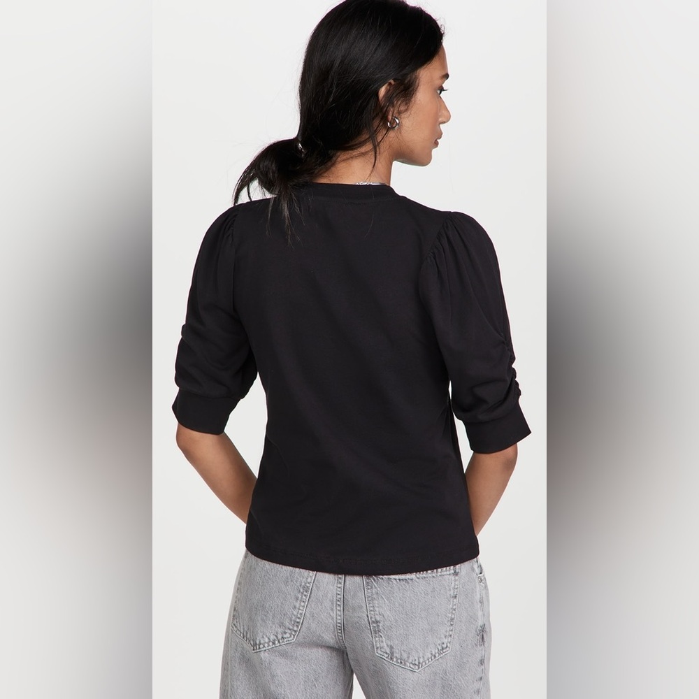 Frame Frankie Puff Sleeve Tee in black - Picture 3 of 15